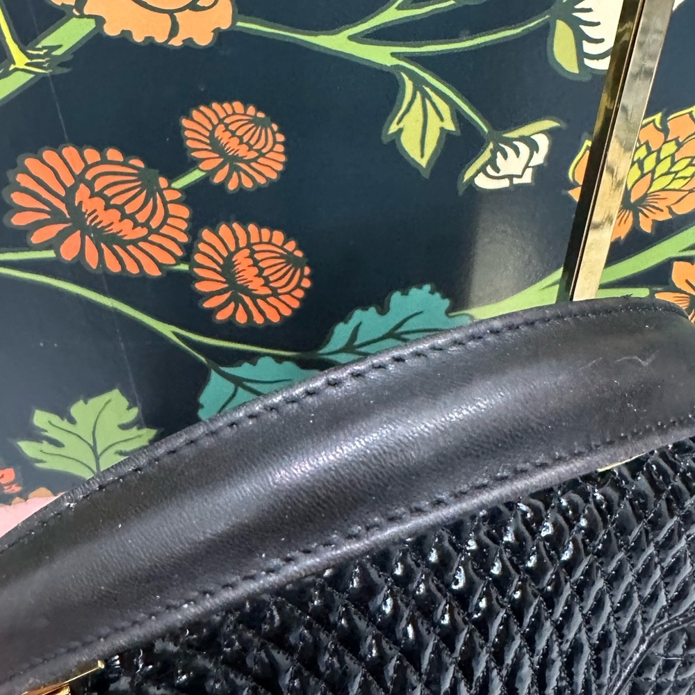 Bally Vintage Quilted Patent Leather Top Handle Satchel - Picture 11 of 13